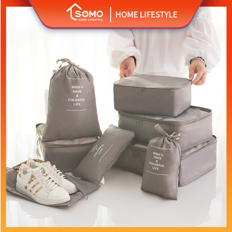 Somo Home Travel storage bag 8-piece cosmetic storage bag Clothing