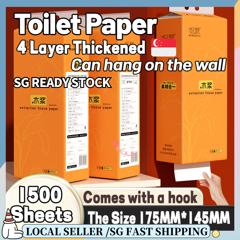 Sg Hot 1400 Sheets Hanging Toilet Paper 4 Ply 175mm 157mm 1400ply Pack Tissue Paper Toilet