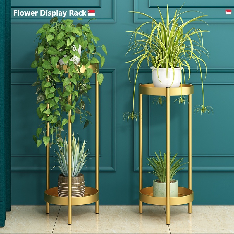Indoor Gold luxury multi-layered flower stand wrought iron Display ...