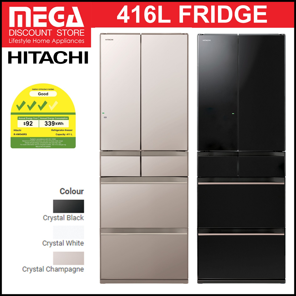 HITACHI RHW540RS 416L MULTIDOOR FRIDGE ( 3 TICKS) Shopee Singapore