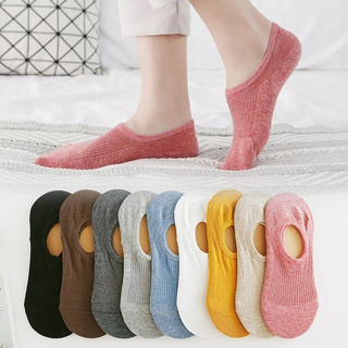 SG Ready Stock] Women Socks Cotton Invisible Boat Socks Ankle Socks Low Cut  No Show Sock Non-slip 10 colours