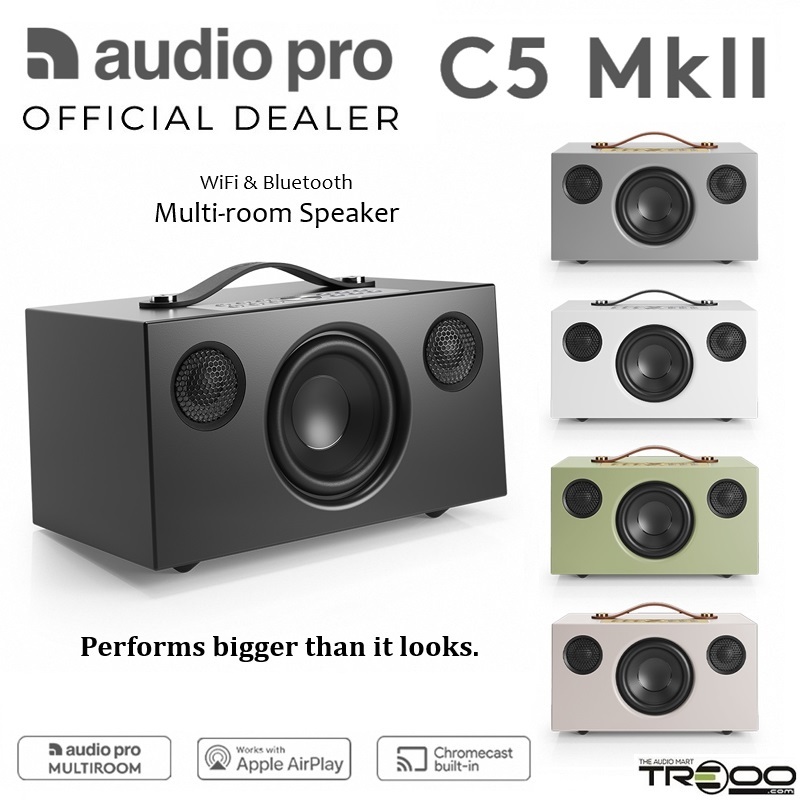 Audio Pro C5 MkII Multi-Room Wireless Bluetooth/WiFi Desktop Speaker ...