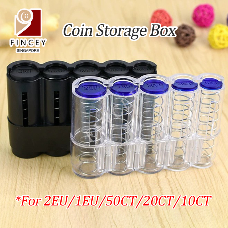 SG Euro Coin Storage Box Coins Case Organiser Plastic Coins