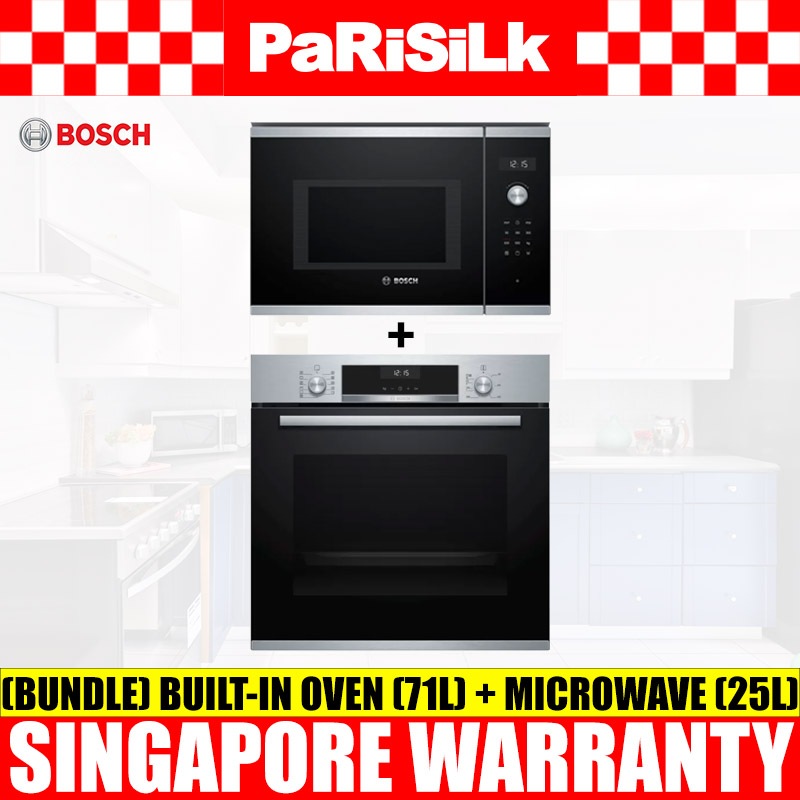 (Bundle) Bosch HBA5570S0B Series 6 Builtin Oven (71L) + BEL554MS0K Series 6 Builtin Microwave