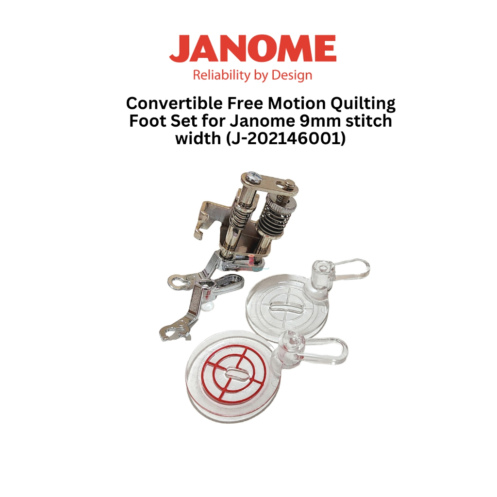 Janome Convertible Free Motion Quilting Foot Set for Janome 9mm stitch
