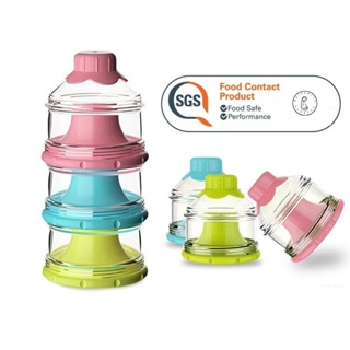 4 Layers Baby Milk Powder Formula Dispenser, Formula Container for Travel,  Non-Spill Stackable Baby Snack Storage Container with Handle, BPA Free 