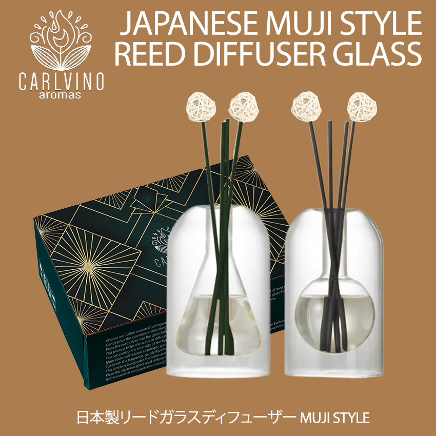 STYLISH & ELEGANT REED DIFFUSER GLASS CONTAINER WITH FREE REED STICKS ...