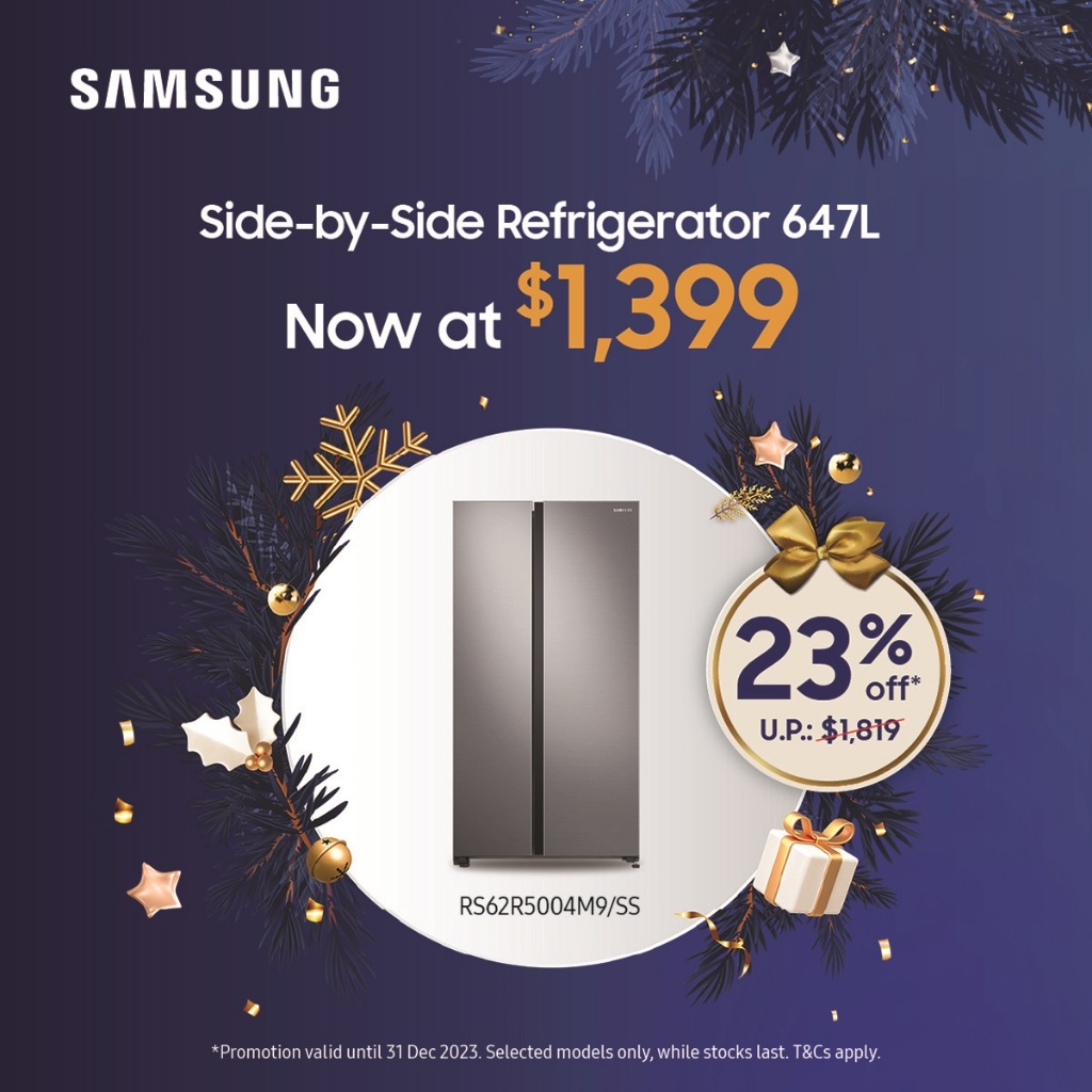 SAMSUNG RS62R5004M9 647L SPACEMAX SIDE-BY-SIDE DOOR FRIDGE (2 TICKS ...