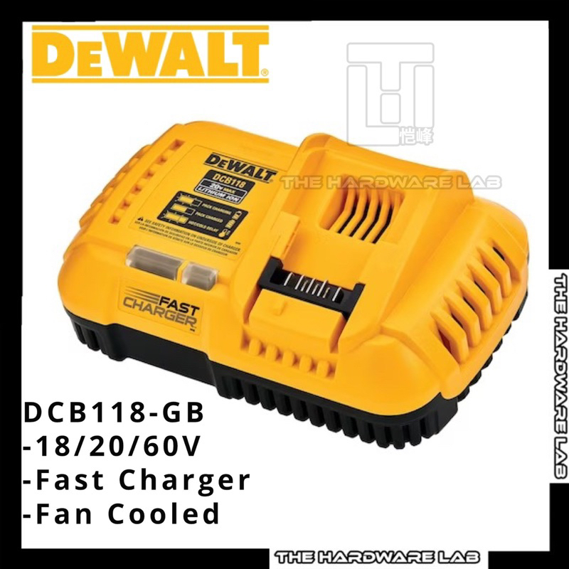 The Hardware Lab Dewalt DCB118 GB Fast Charger With Fan Cooled For Battery 18 20 60V Shopee Singapore
