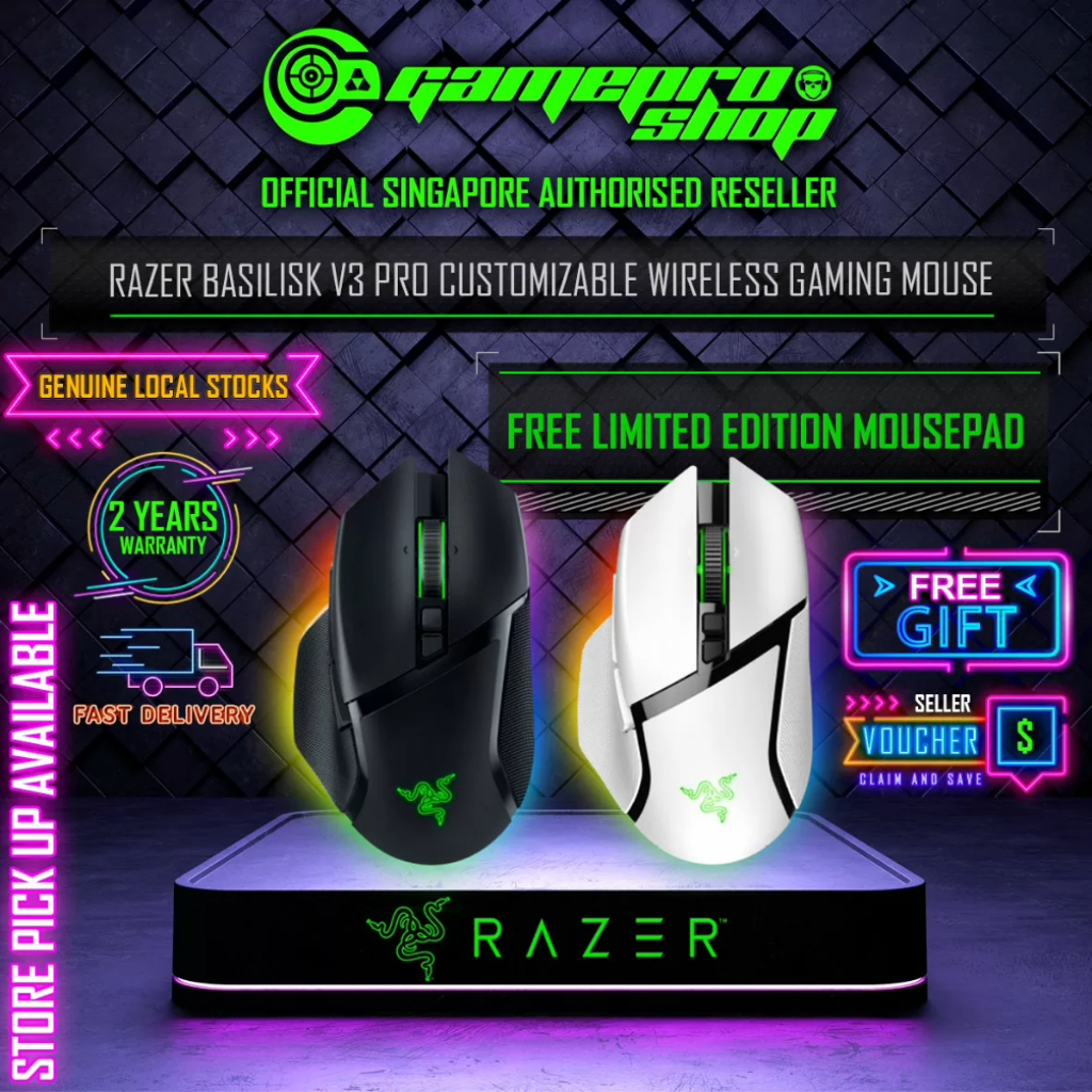 Advanced Customizable Wireless RGB Gaming Mouse - Razer Basilisk V3 Pro