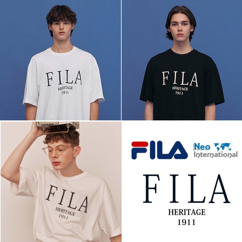 Fila Heritage Serif Logo Roose Fit Short Sleeve 3 Colors T shirts Korean Size Shopee Singapore