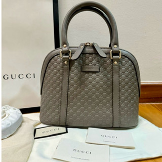 Gucci micro gg grey cheap leather convertible dome crossbody