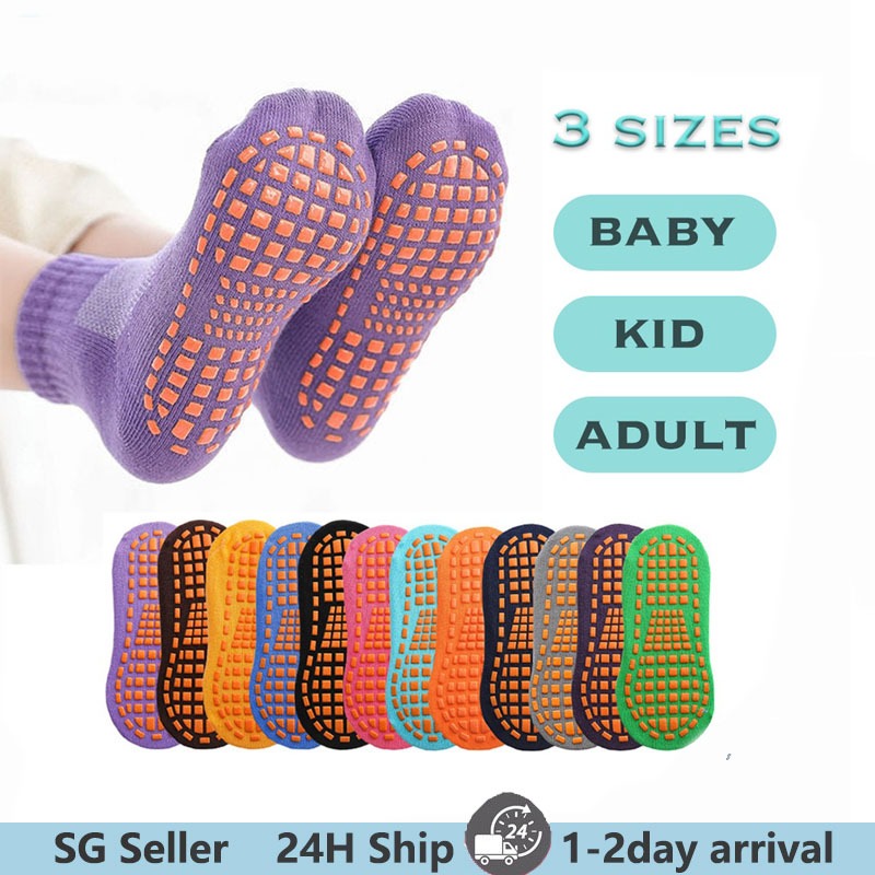 [SG Seller] Kids Adult Toddler Anti Slip Grip Sock Breathable Elastic ...