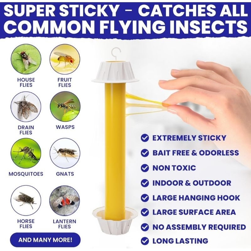 Super Sticky Fly Stick Trap for Indoors and Outdoor NonToxic Bait Free