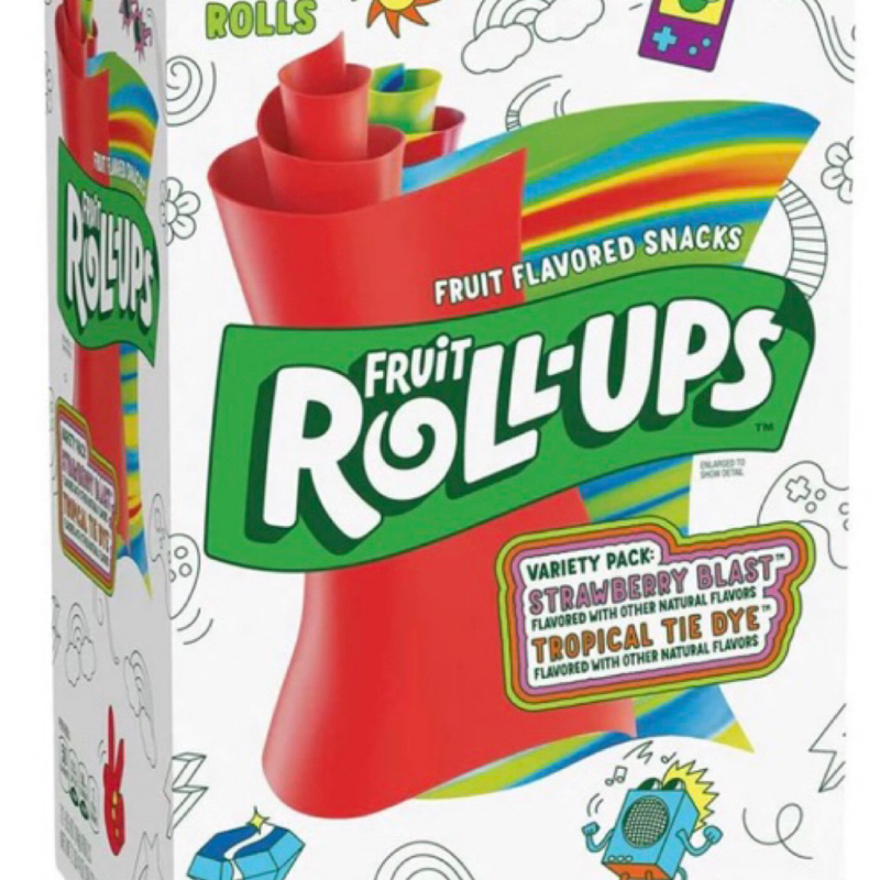 Fruit Roll-Ups 14g Strawberry or Tropical Tie-Dye - Lollies 'N Stuff