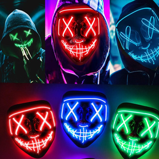 RED Triangle Project El With Led Light Cyberpunk Mask Cosplay Retaliation  Shinobi Mask Special Forces Samurai Masks - AliExpress