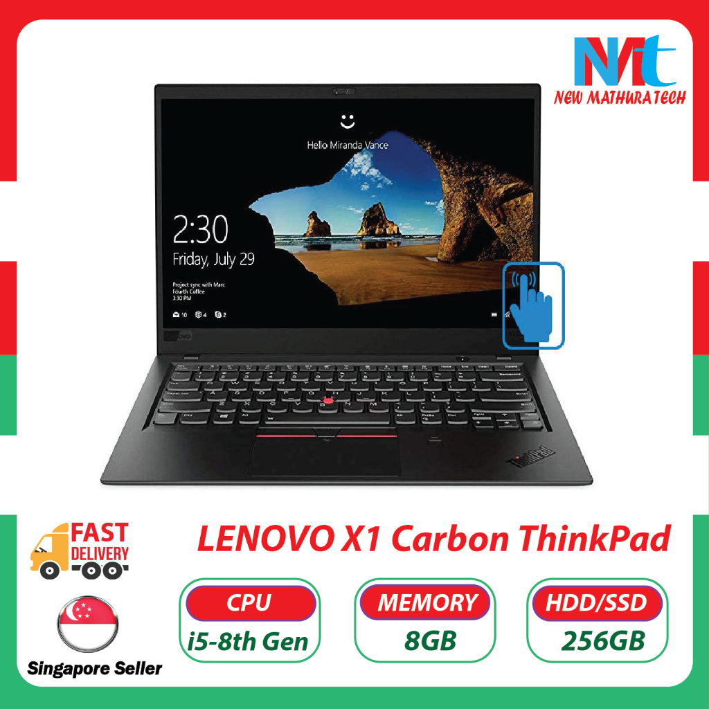 LENOVO THINKPAD X1 Carbon 8th Gen I5-8250U 1.6GHz 256GB SSD 8G RAM No