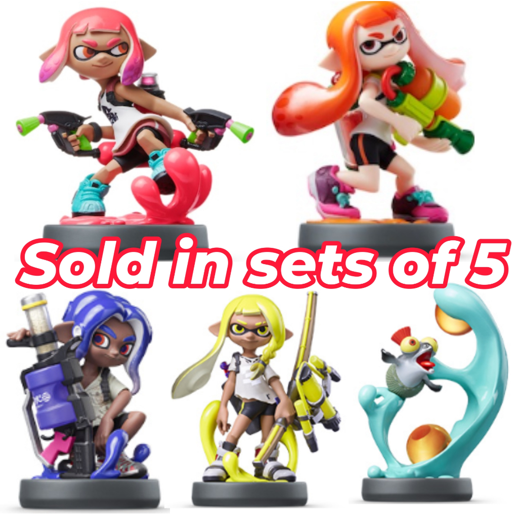 Nintendo Splatoon Amiibo Orange Inkling Girl , Neon Pink Inkling Girl