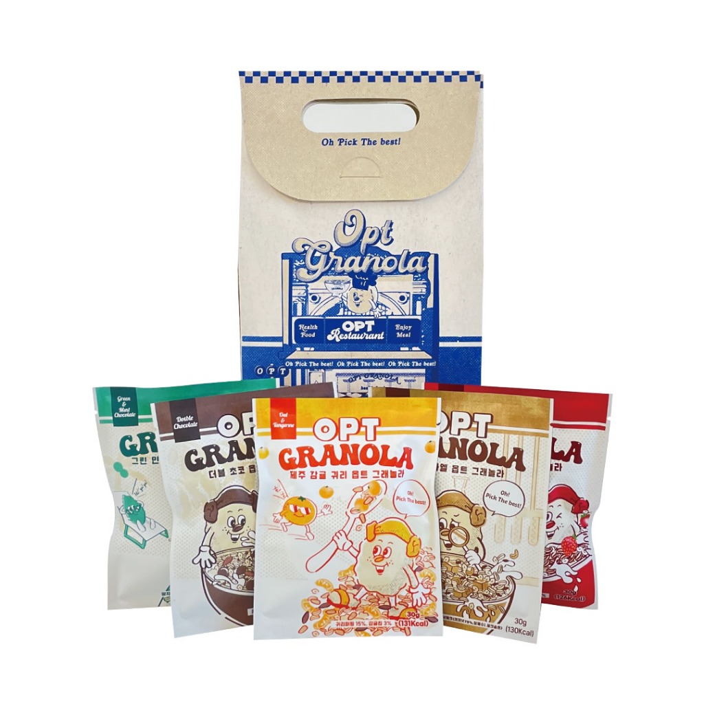 [5 Flavors] Opt Vegan Granola From JeJu Island Gift Set 30gx5(Total