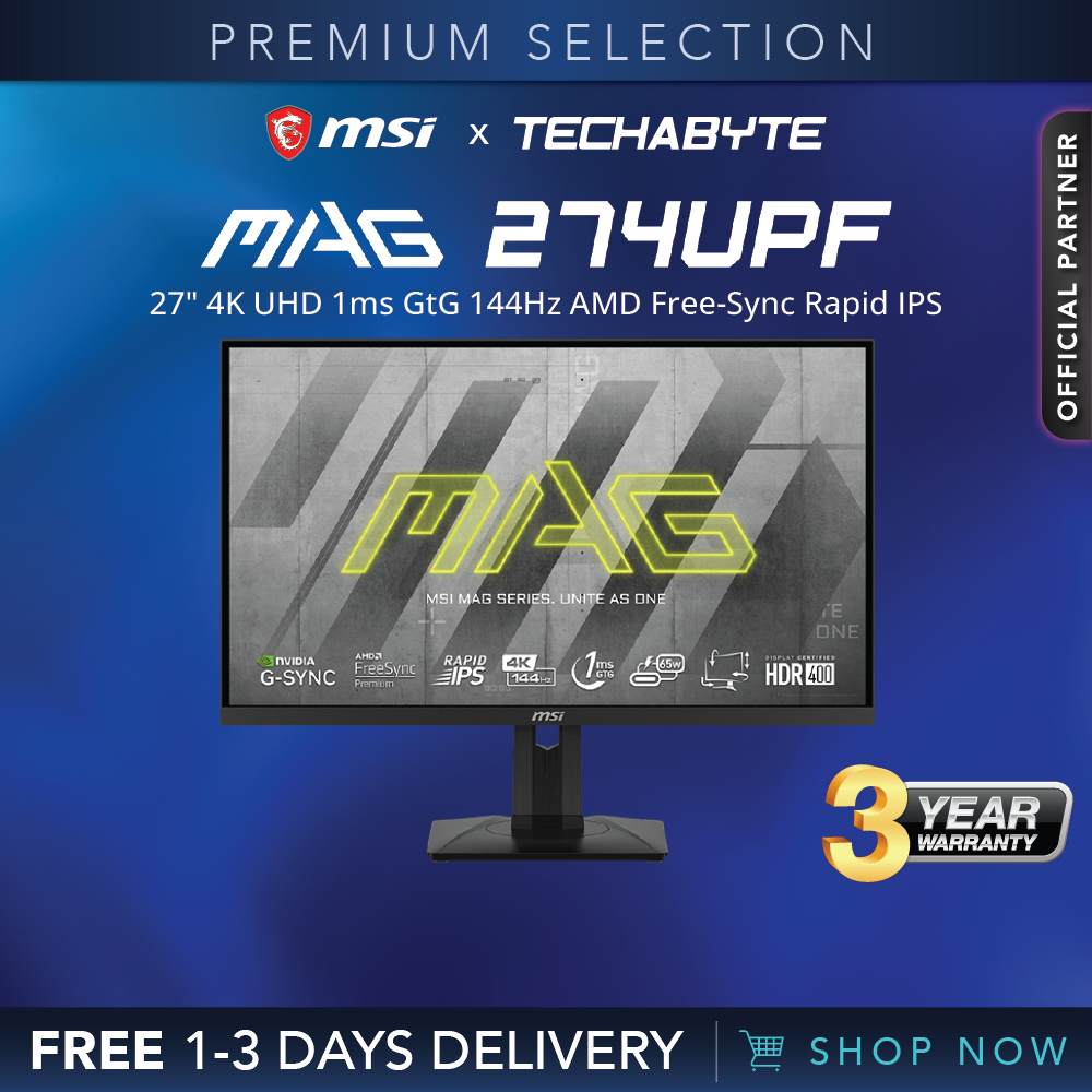 MSI MAG 274UPF | 27" 4K UHD | 1ms GtG | 144Hz | AMD Free-Sync | Rapid ...