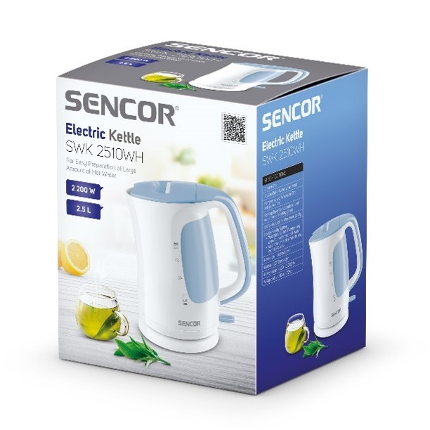 Sencor SWK1571BL Electric Kettle with Display and Power Cord Base, Blue  (Metallic) 