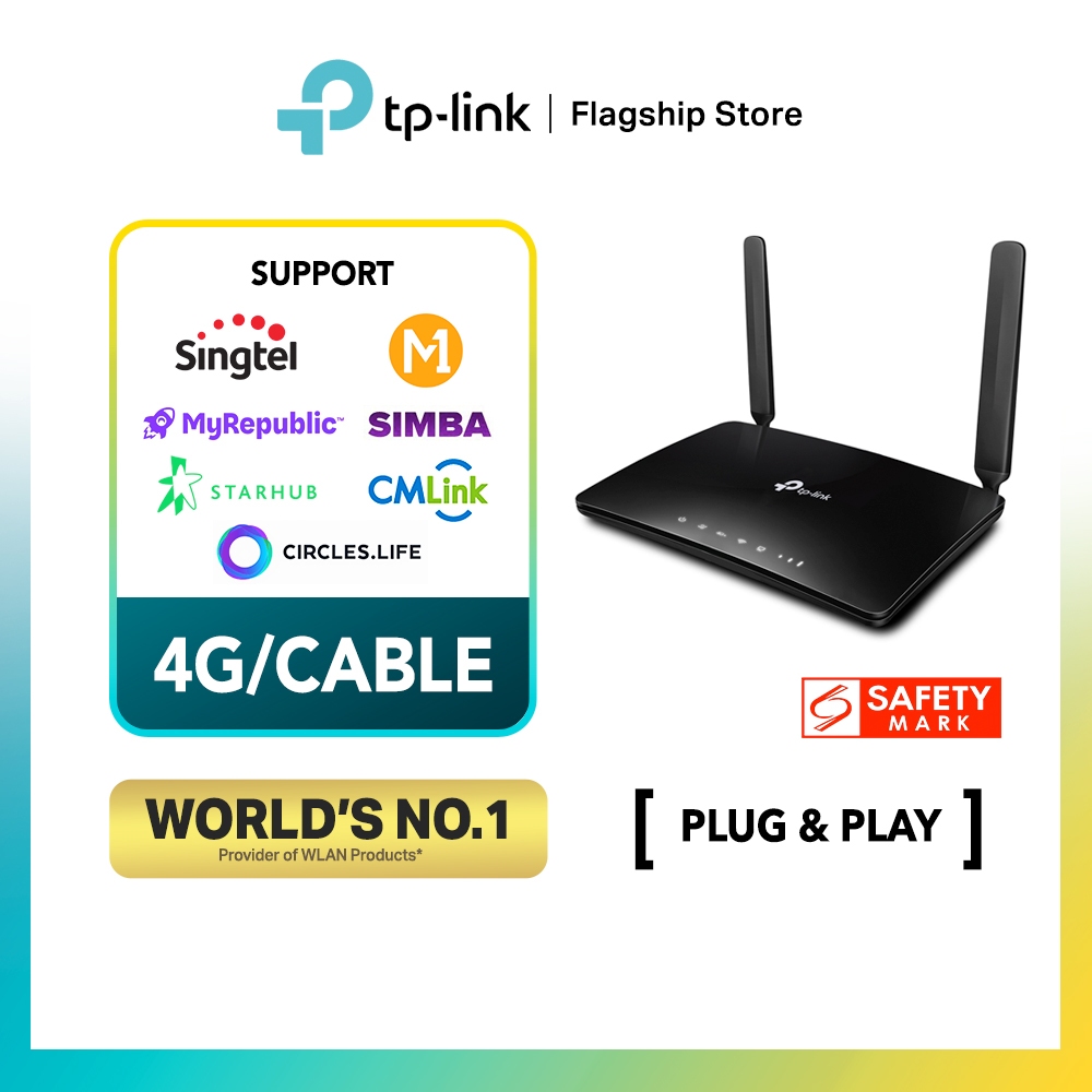 TP-Link Archer MR500 Advanced 4G+ Cat6 AC1200 Gigabit Dual Band Wireless  WiFi Router (with Sim Slot)