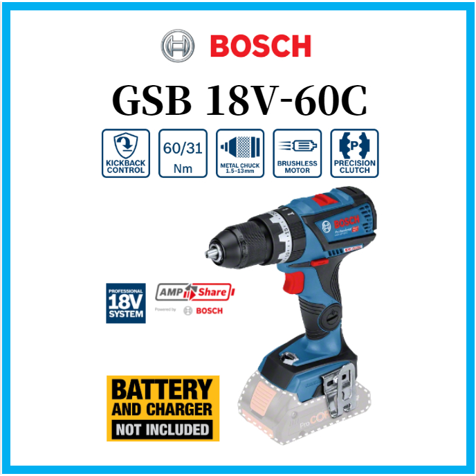 Bosch GSB 18V 60 C PROFESSIONAL CORDLESS COMBI Tool Only