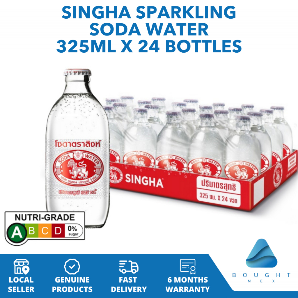 Bundle Of 24 Singha Sparkling Soda Water 325ml Refreshing Thirst