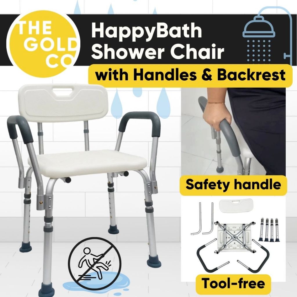 HappyBath Tool Free Shower Chair with Backrest and Handles Shopee Singapore