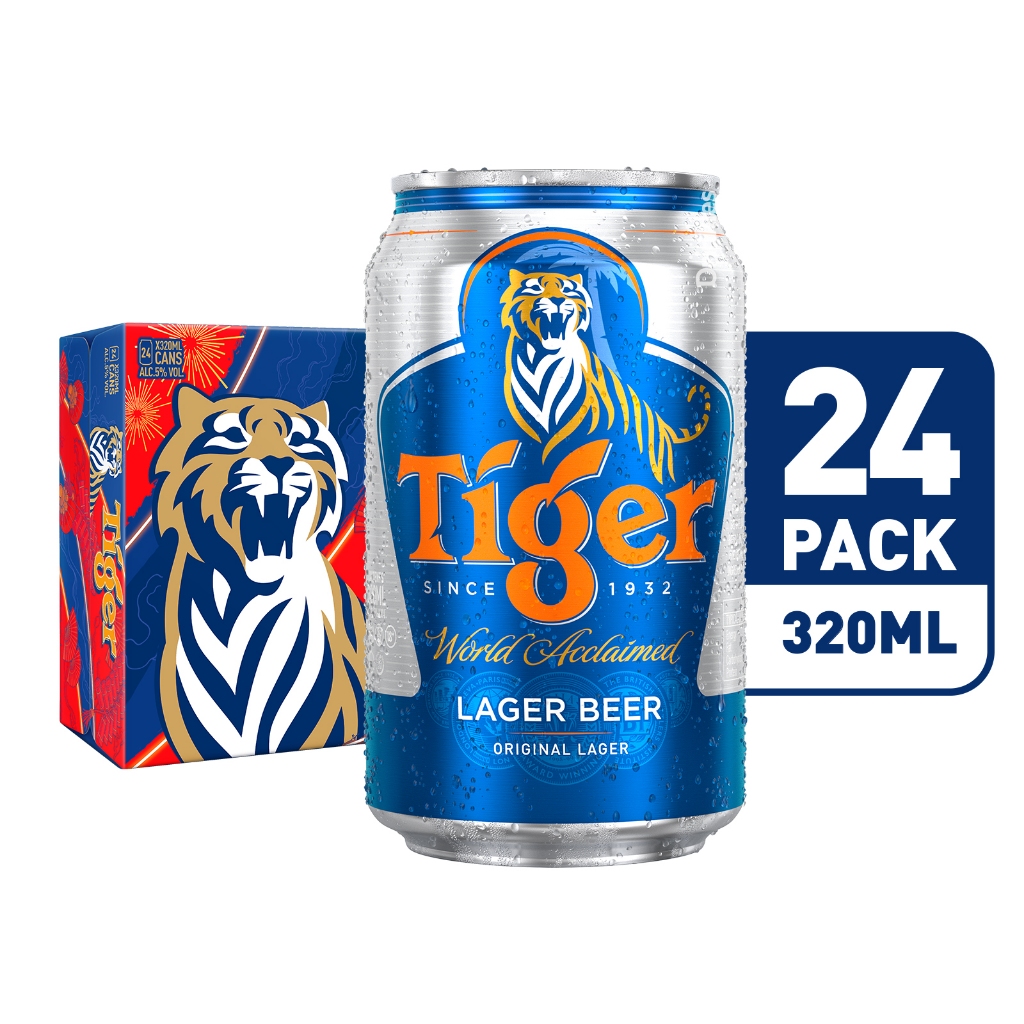 Tiger Lager Beer Can 320ml (Festive Pack) [Bundle of 24] | Shopee Singapore