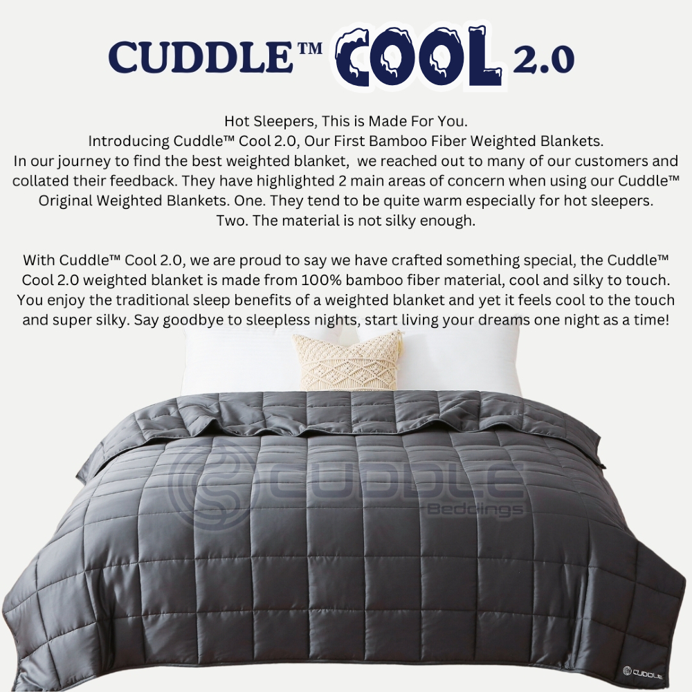 Cuddle Cool 2.0 Weighted Blanket Bamboo Fiber Weighted Blanket Gravity Blanket Shopee Singapore