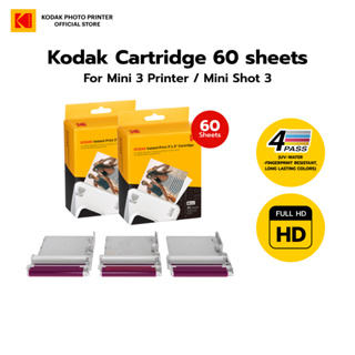 KODAK Mini 3 Retro 4PASS Portable Photo Printer (3x3 inches) + 68 Sheets  Bundle, Yellow, Welcome to consult 