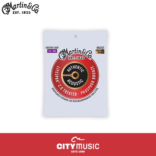 Martin authentic acoustic lifespan deals 2.0 phosphor bronze guitar strings