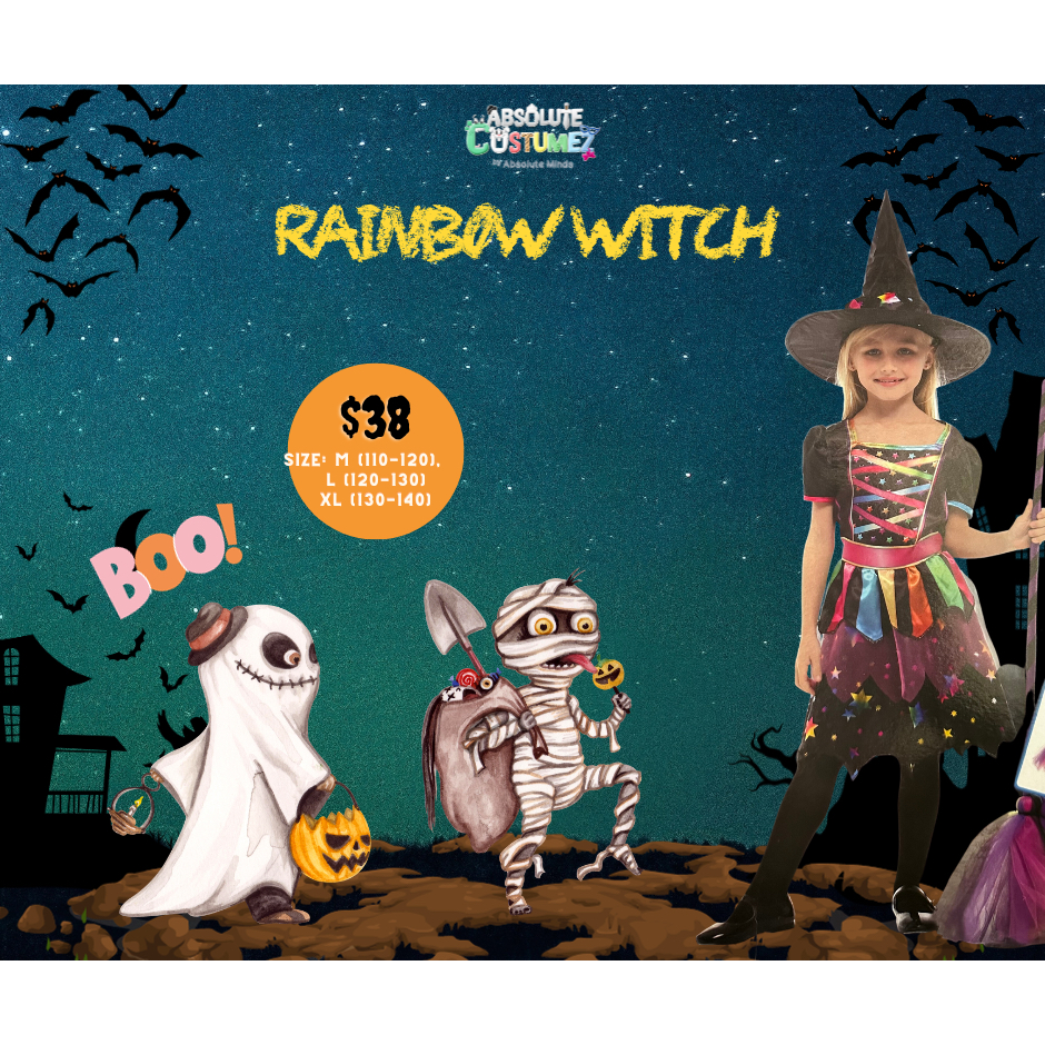SG Local Seller Rainbow Witch Dress/Halloween Party Wear/Girls Dress Costumes Shopee Singapore