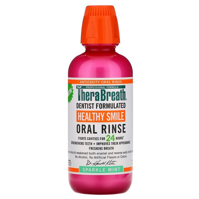 TheraBreath Mouthwash Fresh Breath Oral Rinse Icy Mint / Mild Mint 88.7 ...