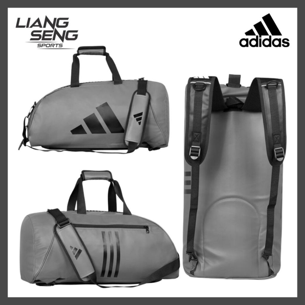 ADIDAS 3 IN 1 TRAINING GYM SLING DUFFLE BAG BACKPACK TEAMBAG ADIACC051NL GREY