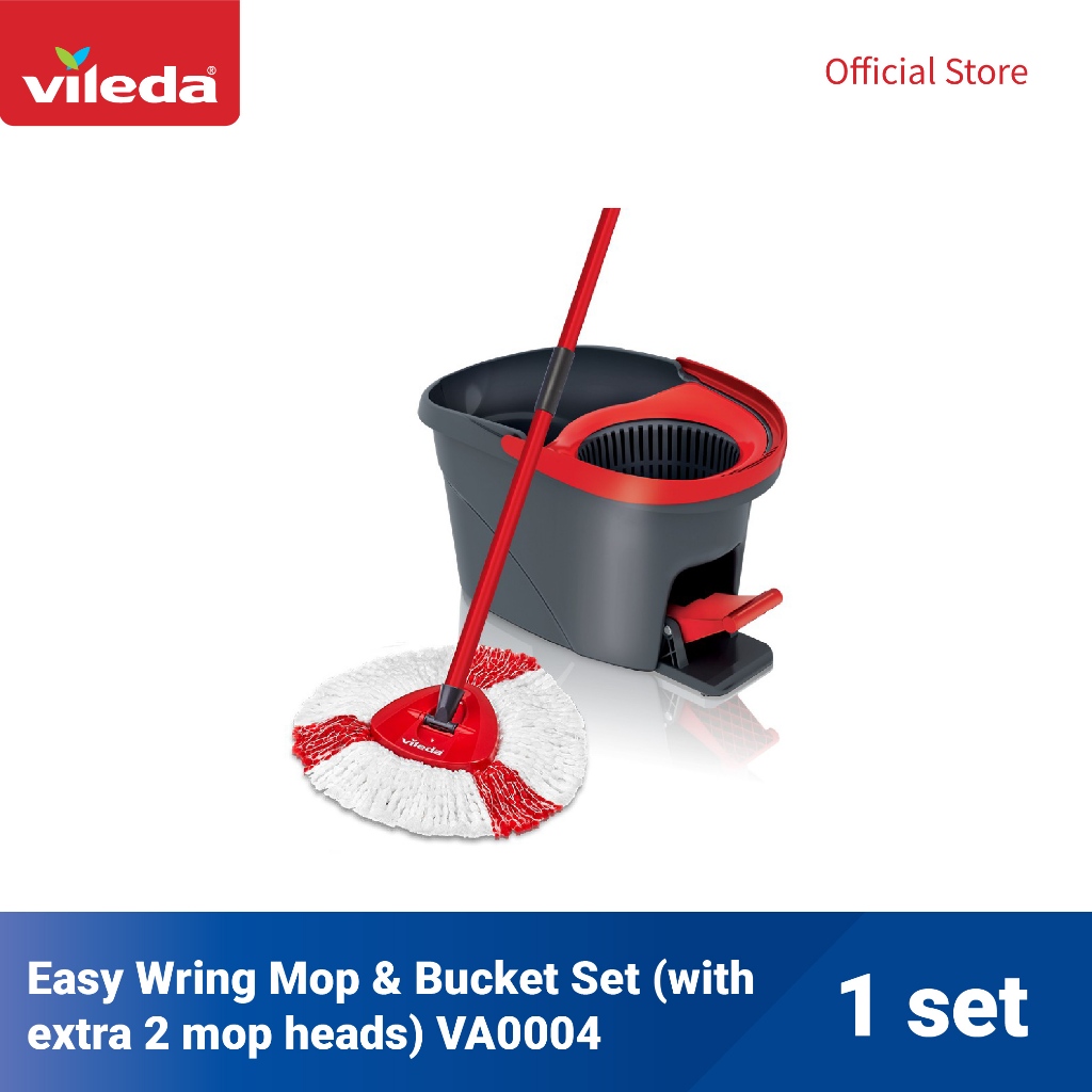 Vileda Easy Wring Mop & Bucket Set (with extra 2 mop heads) VA0004