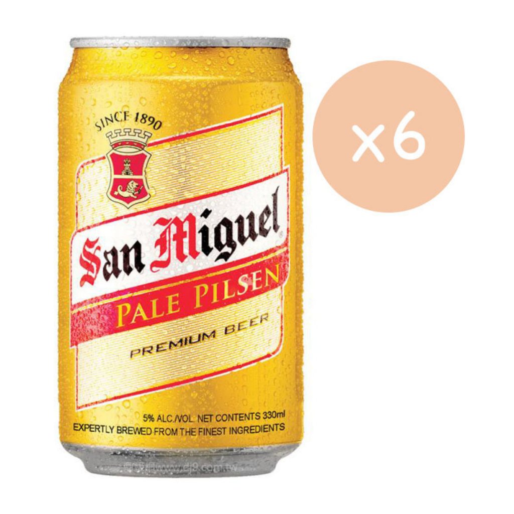 San Miguel Pale Pilsen Beer Can 330ml 6 Cans Combo Best Before