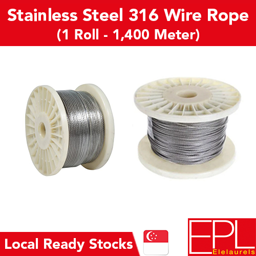 316 Stainless Steel Wire Rope for Invisible Grille / Clothes Line