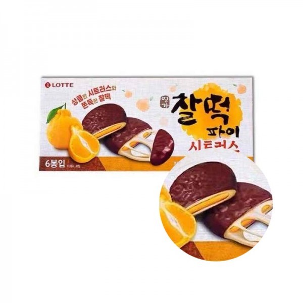 [Lotte] Glutinous Rice Cake Pie Citrus 180g 롯데 찰떡파이 시트러스 180g | Shopee ...