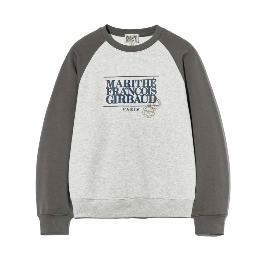【MARITHE】韓国◆CLASSIC LOGO COLOR BLOCK RAGLAN SWEATSHIRT Marithe Francois Girbaud • Classic Logo Color Block Raglan