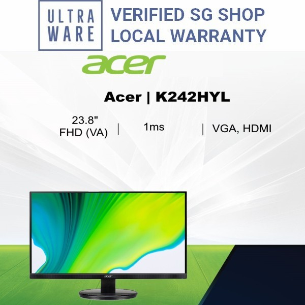 Acer 24" Inch Full HD 1080p VA Monitor K242HYL (Acer SG Warranty