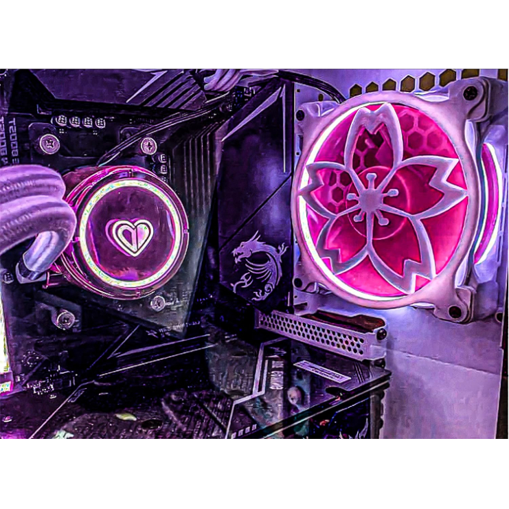 Custom 3D Printed Gaming Computer Fan Shroud/Grill/Cover with a Sakura