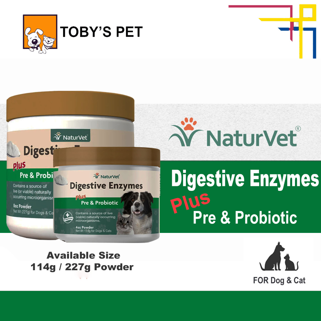 NaturVet Digestive Enzymes Prebiotics Plus Probiotic Powder (available