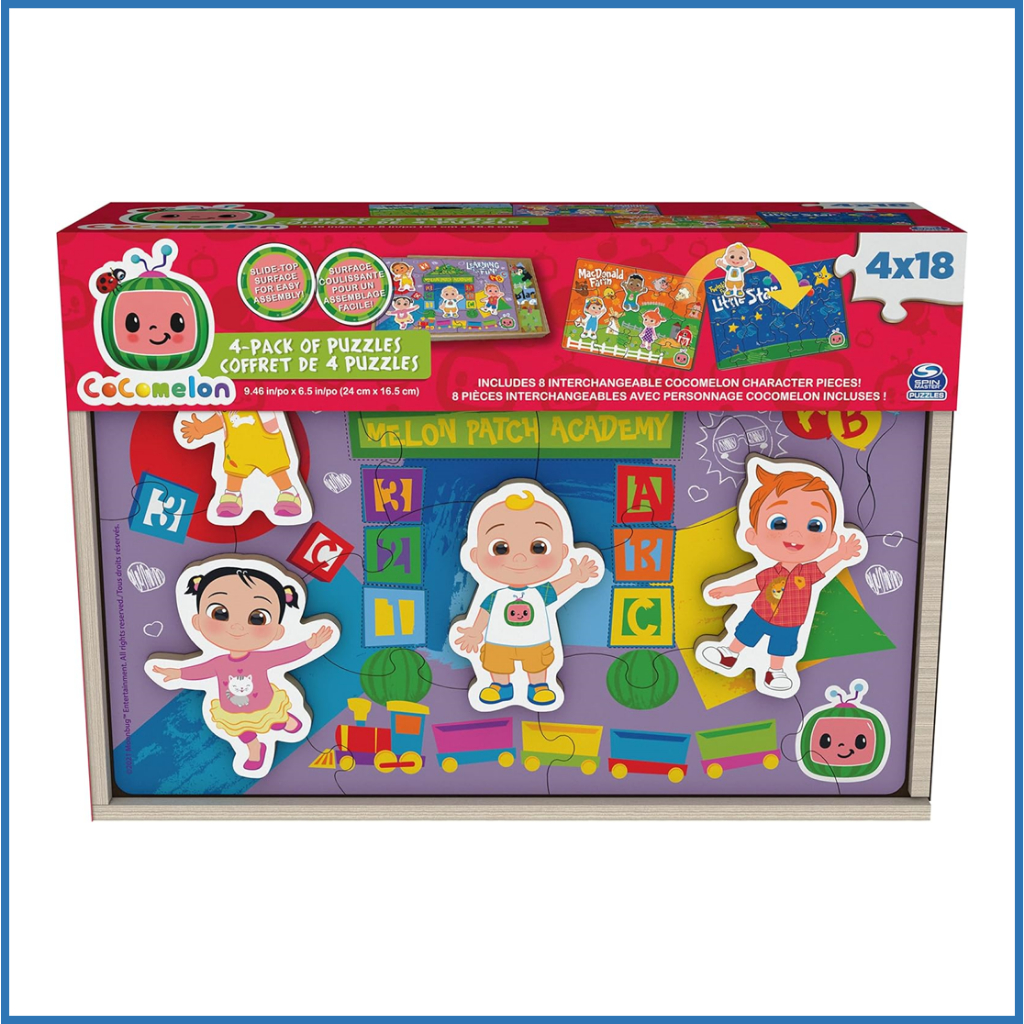 Cocomelon Wooden Puzzles Gift Set with Interchangeable Characters ...