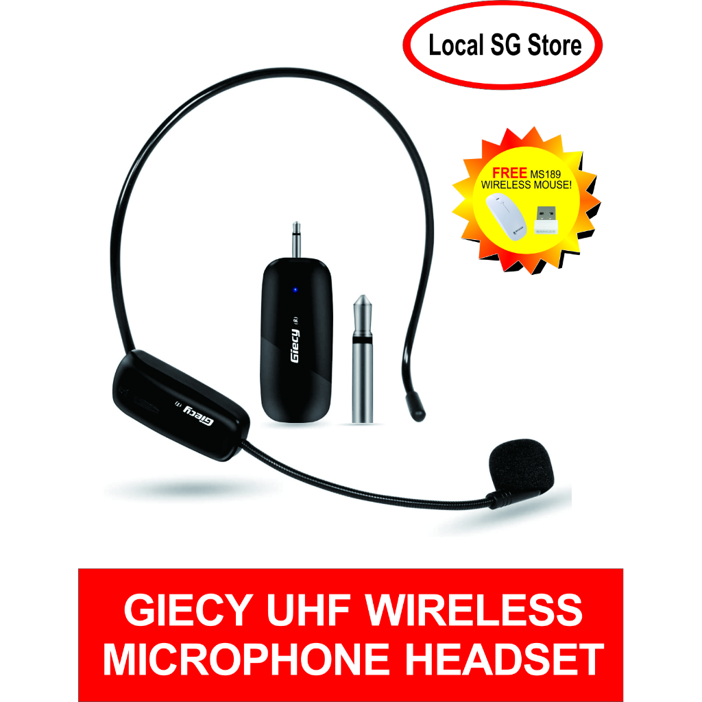 Giecy Wireless Microphone Headset For Voice Amplifier. UHF.For Teacher