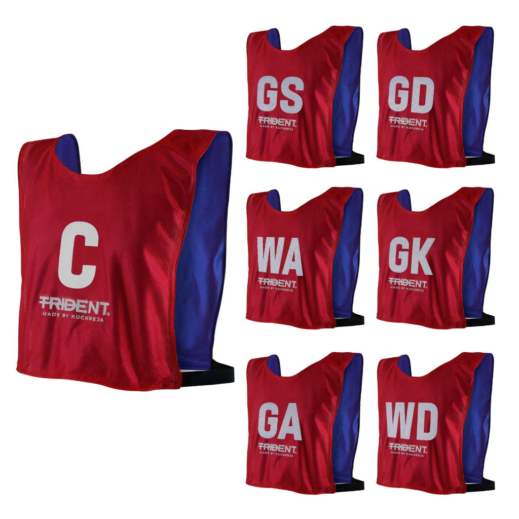 Trident Reversible Netball Bibs Set – Red/Blue (Senior) | Shopee Singapore