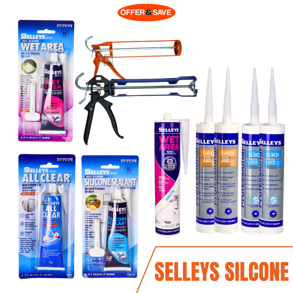 SELLEYS Silicone Sealant [Wet Area Multipurpose General Purpose