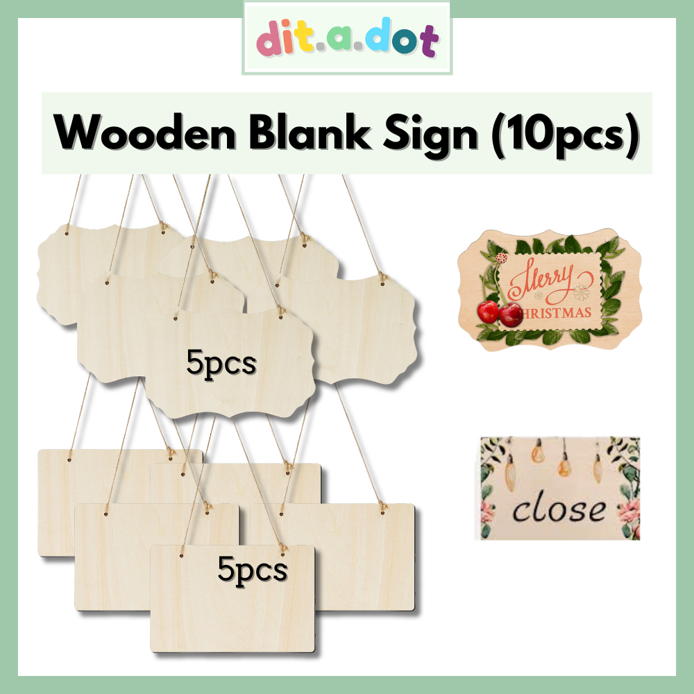 [SG] DitaDot Blank Wooden Sign Boards DIY Wood Hanging Sign Message