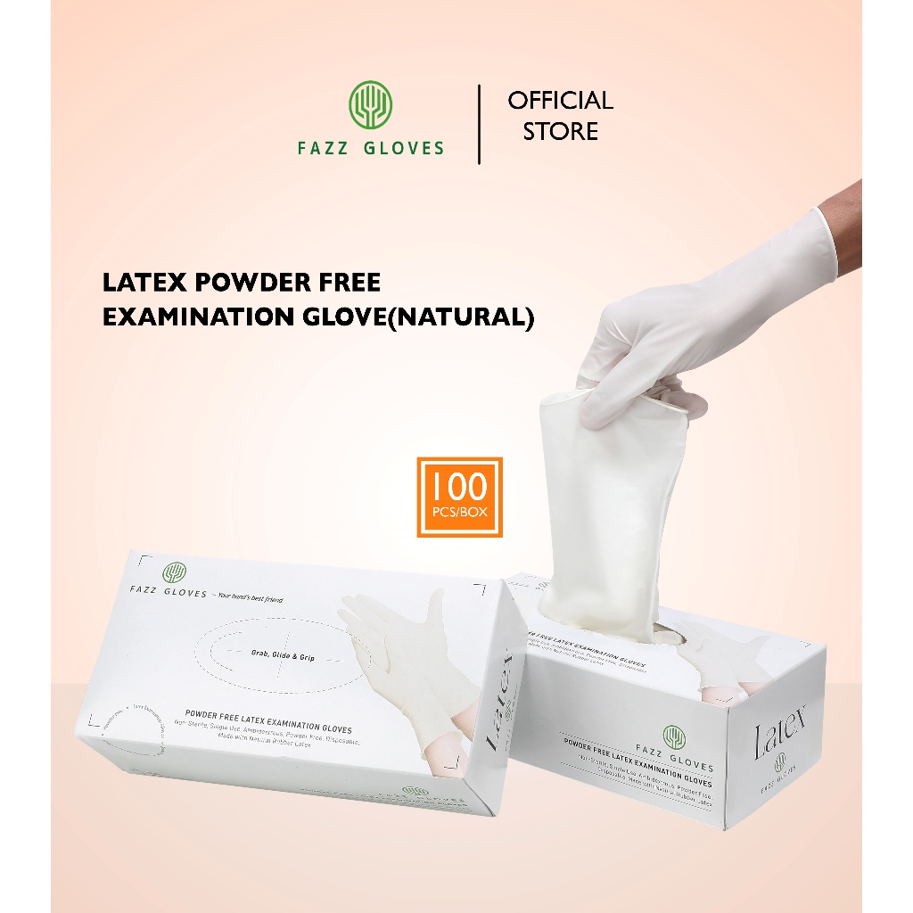 FAZZ GLOVES - Latex Powder Free Examination Glove (100Pcs/Box) - Dental ...